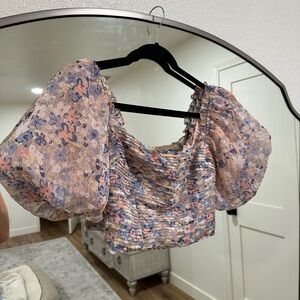 Astr Multicolor Floral Puff Sleeve Blouse